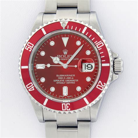 rolex watch red dial|Rolex red submariner for sale.